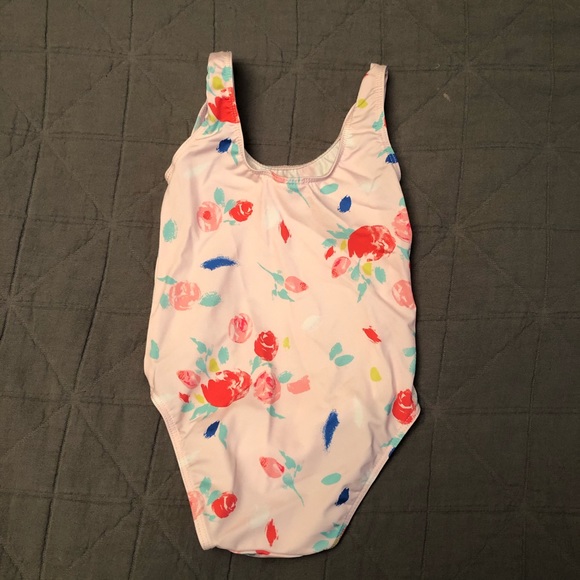 Petit Bateau Baby Girls Pink Floral Bathing Suit - Picture 2 of 3